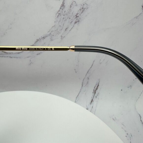 New MIU MIU Sunglasses Gold Rimless Wrap Square Oversized MIU MIU Logo Italy main image 11